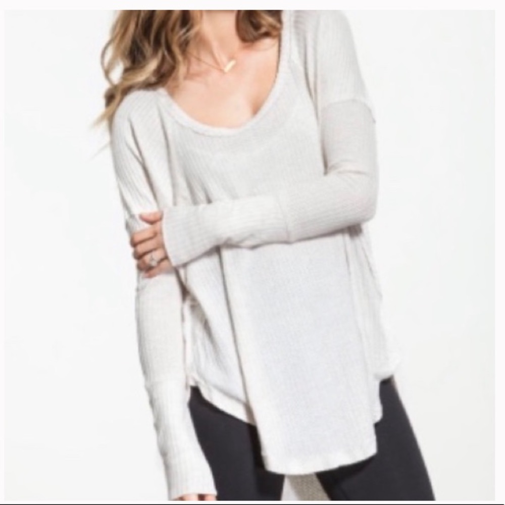 Cupio white waffle knit too